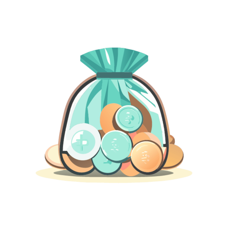 Ilustración de una bolsa con monedas, diseñada para enriquecer el aspecto visual del blog de viajes.