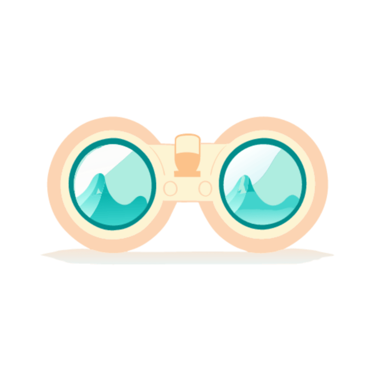 Illustration of binoculars, designed to enhance the travel blog storytelling.
