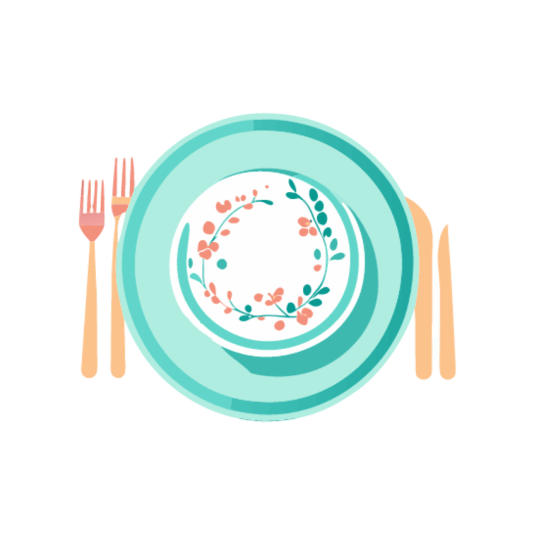 Illustration of a plate and silverware, designed to enhance the travel blog storytelling.