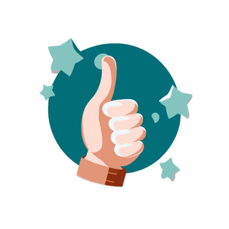 Illustration of a thumbs up, designed to enhance the travel blog storytelling.
