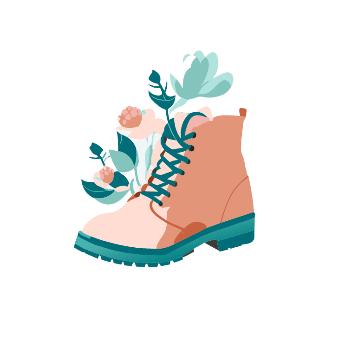 Ilustração de uma bota, criada para enriquecer o aspecto visual do blog de viagens.