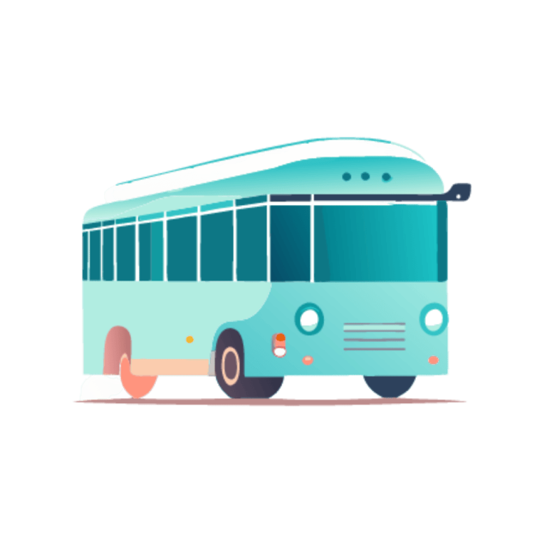 Ilustração de um autocarro, criada para enriquecer o aspecto visual do blog de viagens.