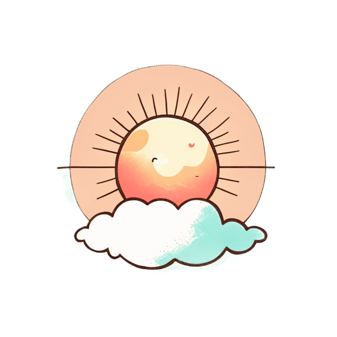 Illustration of sun and cloud, designed to enhance the travel blog storytelling.