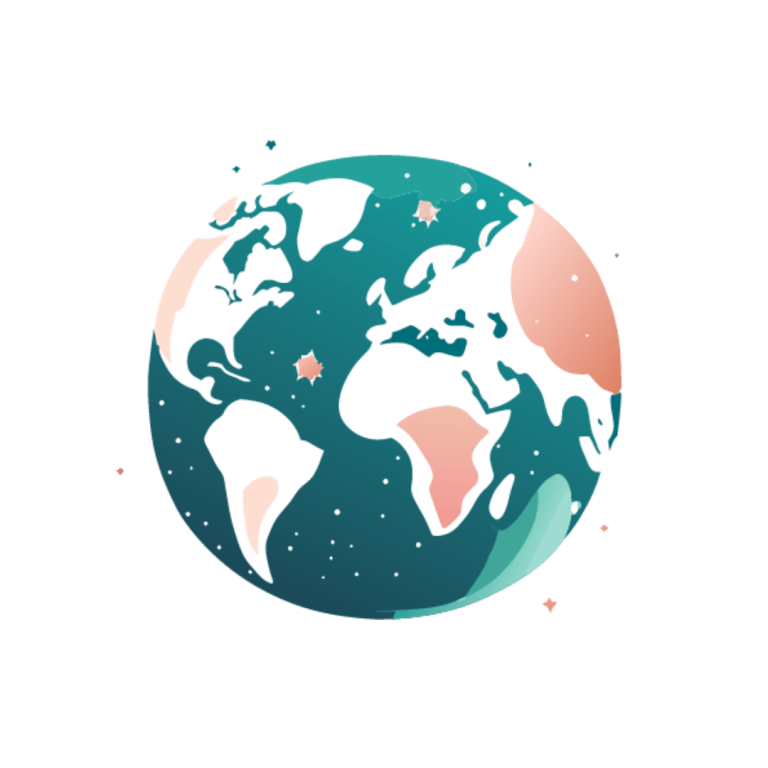 Illustration of planet earth, designed to enhance the travel blog storytelling.