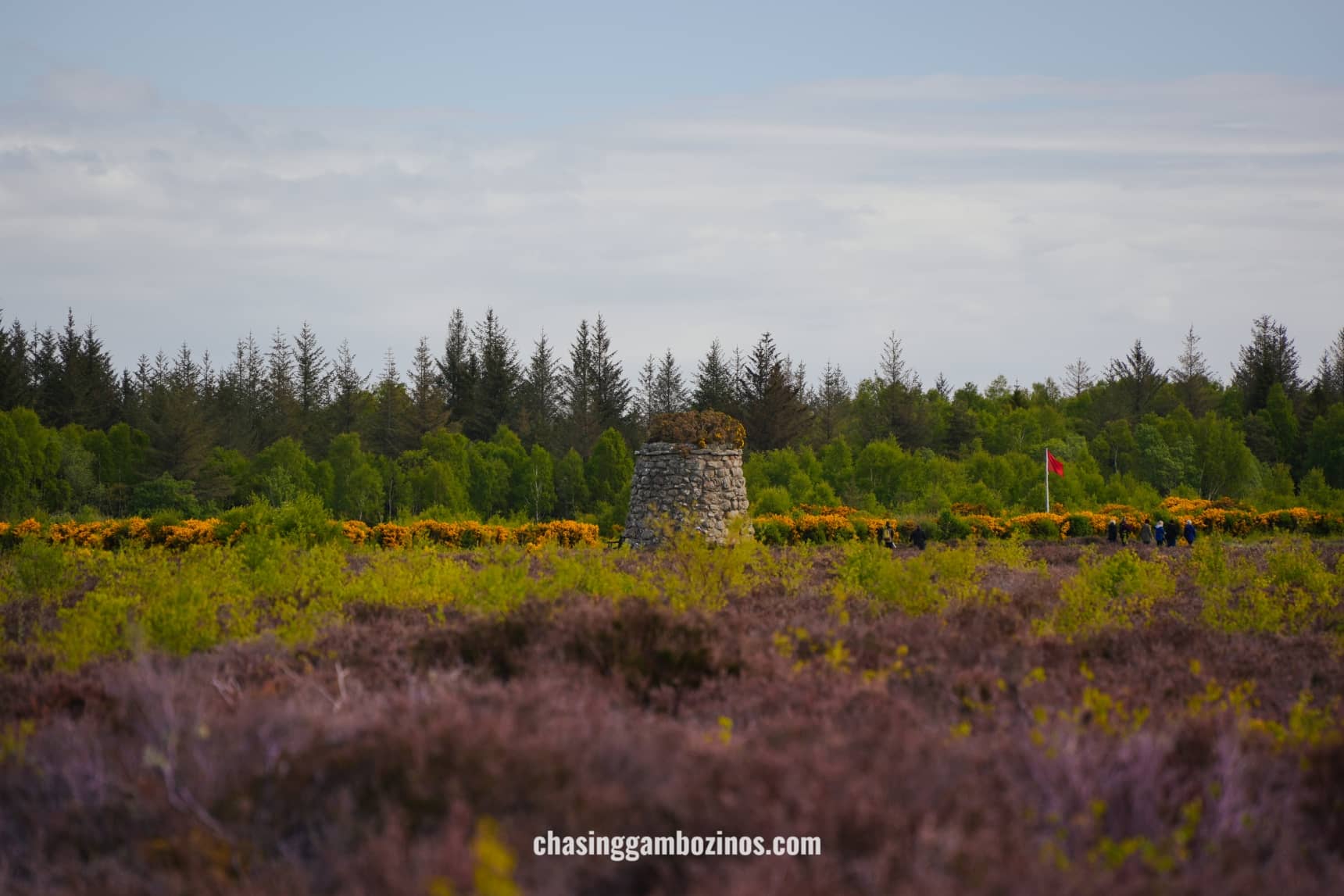 The fields at Culloden Battlefield, visited during the Isle of Skye tour from Edinburgh.