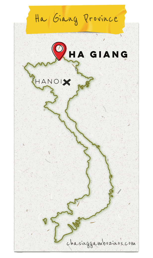 Ha Giang Loop map location in the Vietnam map.