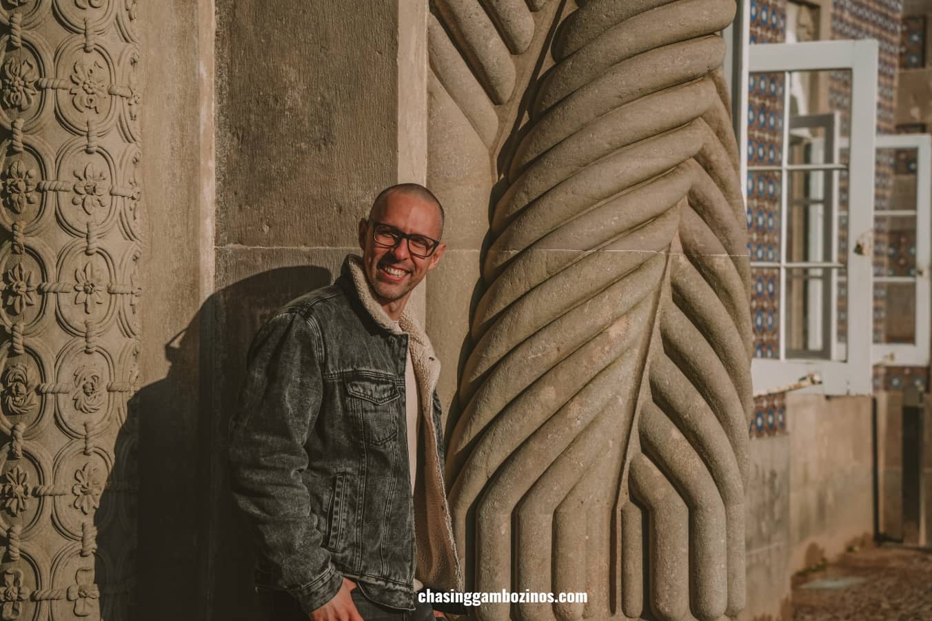 man showing the dress code of Pena Palace.