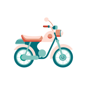 Illustration of a motorbike, designed to enhance the travel blog storytelling.